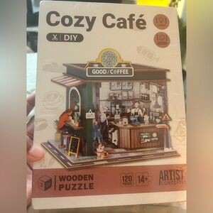 DIY Cozy Cafe 3D Wooden Puzzle - factory sealed